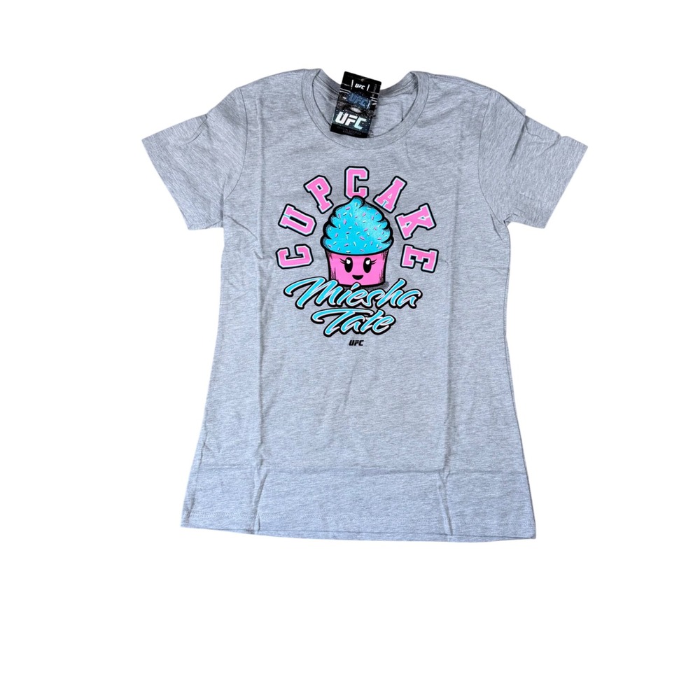 UFC Womens Miesha Tate Cupcake Graphic T-Shirt Heather Gray Small UFCFLT002702